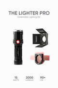 THE LIGHTER PRO v.2 Cinematic Combo with barn doors and colored gel filters